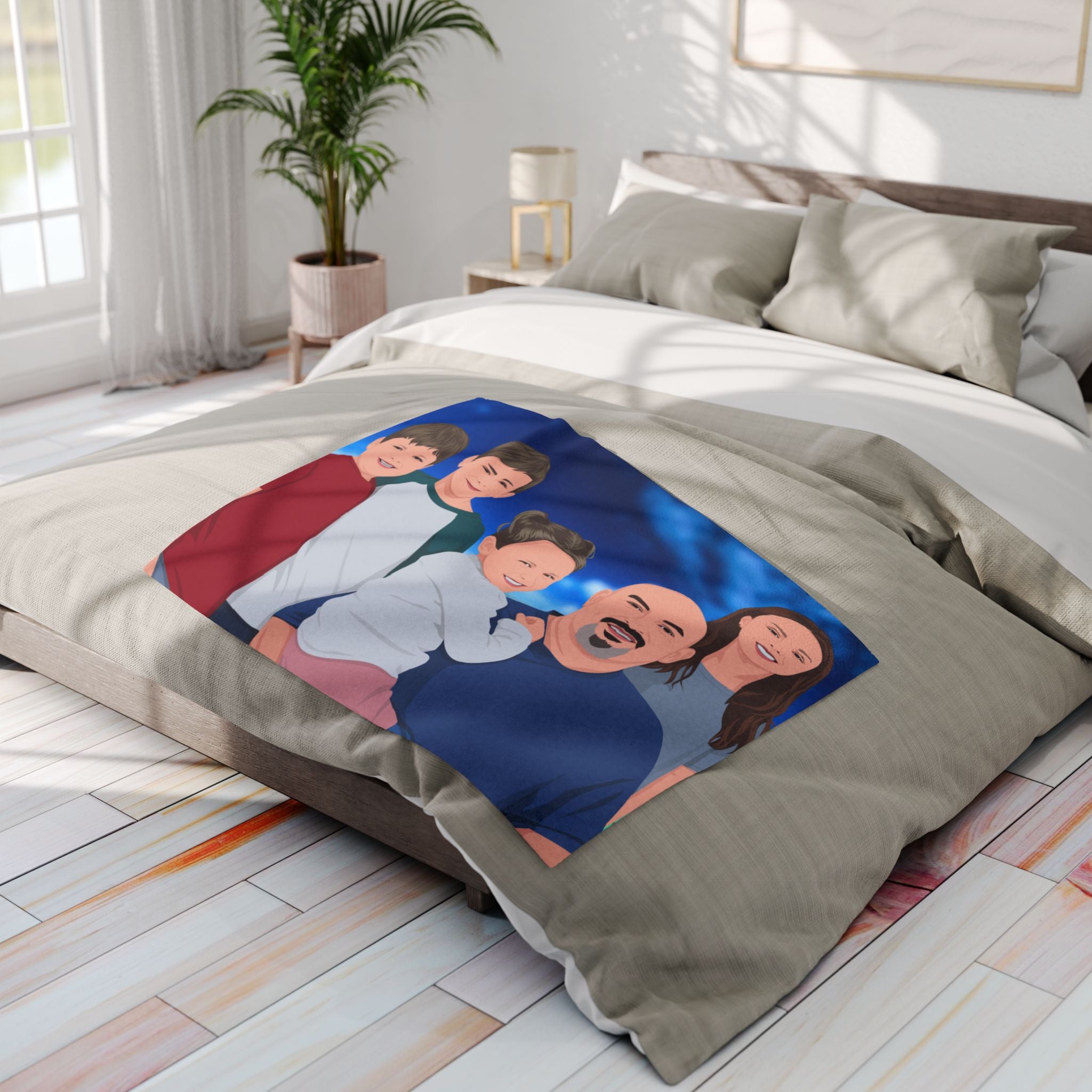 Luxury Fleece Blanket With Family Portrait