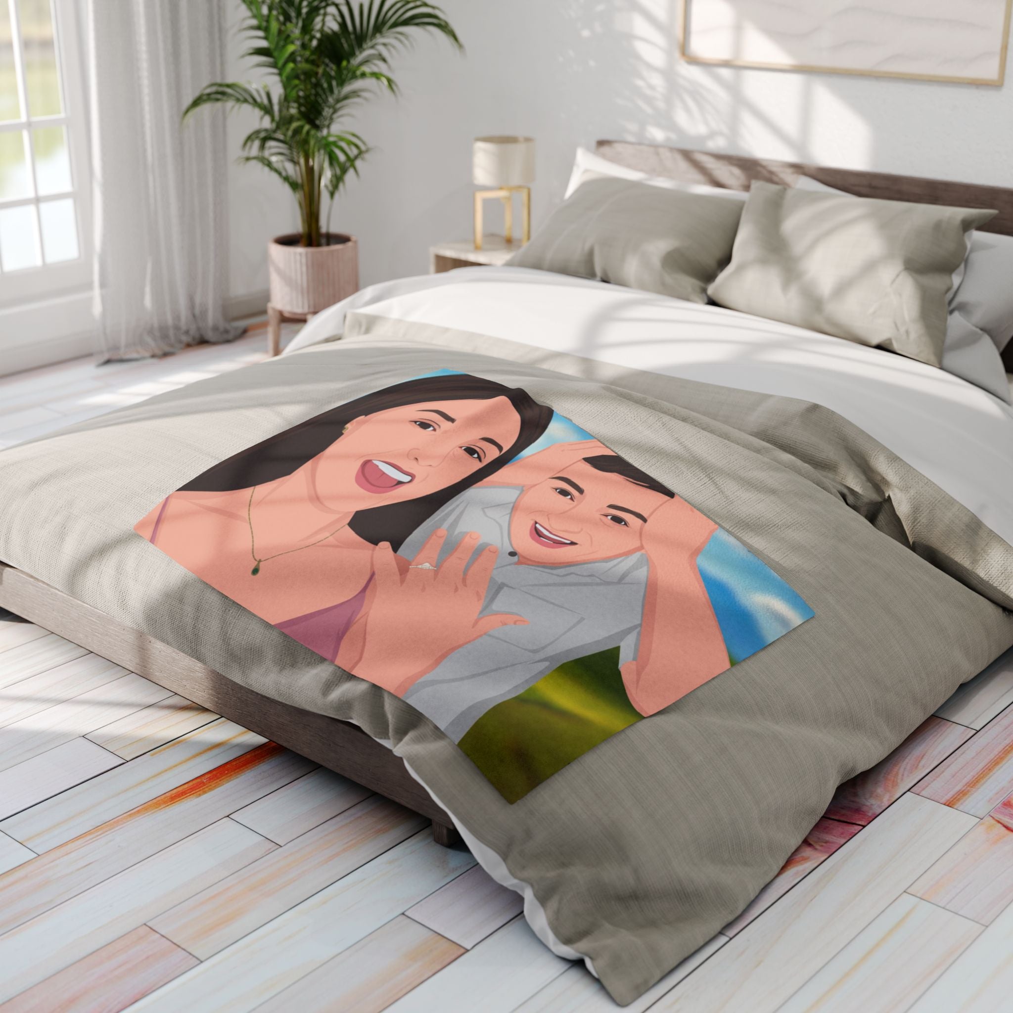 Luxury Fleece Blanket With Family Portrait